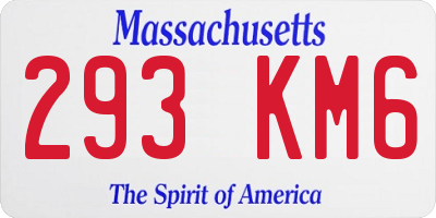 MA license plate 293KM6