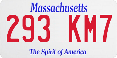 MA license plate 293KM7