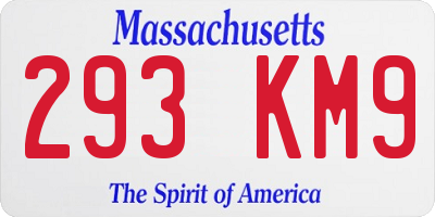 MA license plate 293KM9