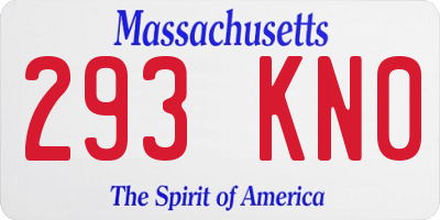 MA license plate 293KN0