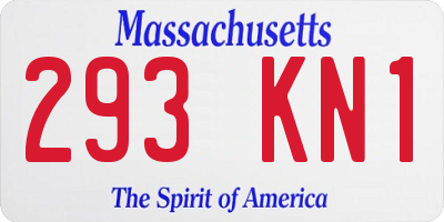 MA license plate 293KN1