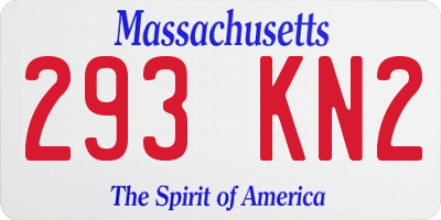 MA license plate 293KN2