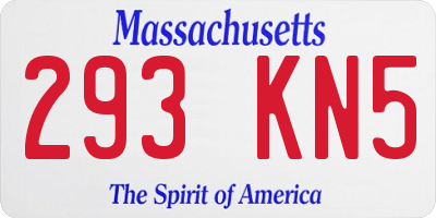 MA license plate 293KN5