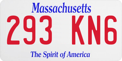 MA license plate 293KN6