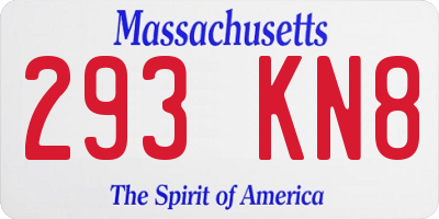 MA license plate 293KN8
