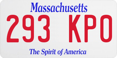 MA license plate 293KP0