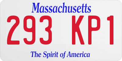 MA license plate 293KP1