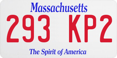 MA license plate 293KP2