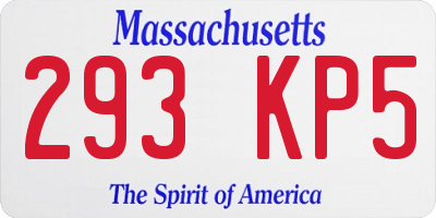 MA license plate 293KP5