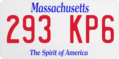 MA license plate 293KP6