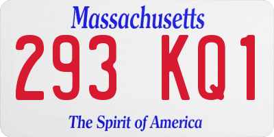 MA license plate 293KQ1