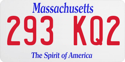 MA license plate 293KQ2
