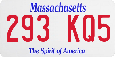 MA license plate 293KQ5