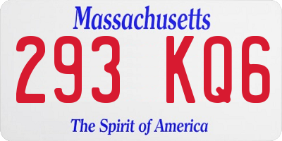 MA license plate 293KQ6