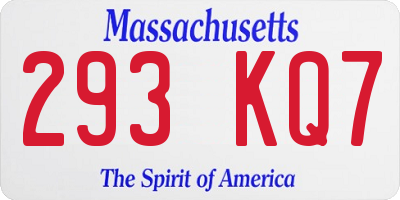 MA license plate 293KQ7