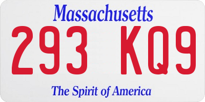 MA license plate 293KQ9
