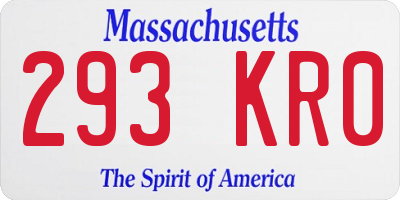 MA license plate 293KR0