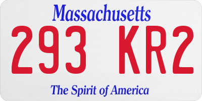 MA license plate 293KR2