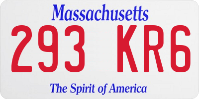 MA license plate 293KR6