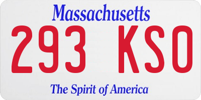 MA license plate 293KS0