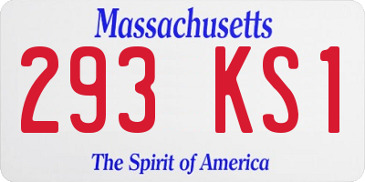 MA license plate 293KS1