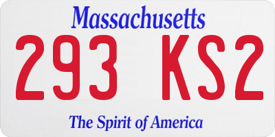MA license plate 293KS2