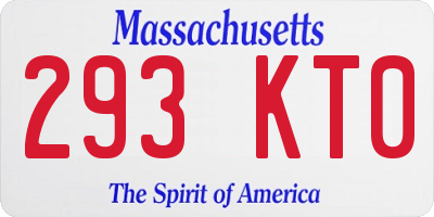 MA license plate 293KT0