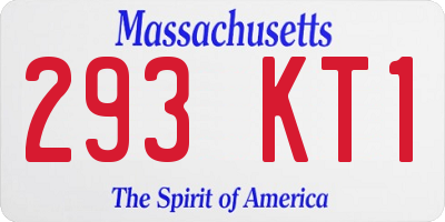 MA license plate 293KT1