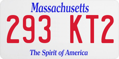 MA license plate 293KT2