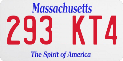 MA license plate 293KT4