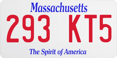 MA license plate 293KT5