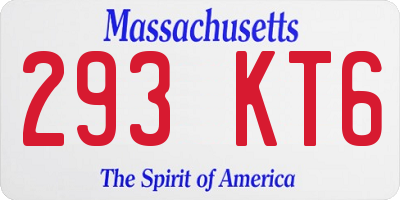 MA license plate 293KT6