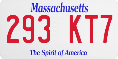 MA license plate 293KT7