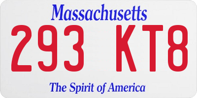 MA license plate 293KT8