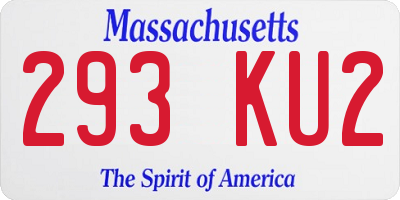 MA license plate 293KU2