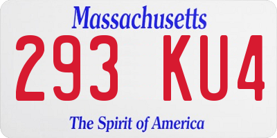 MA license plate 293KU4
