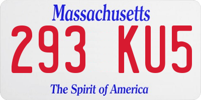 MA license plate 293KU5