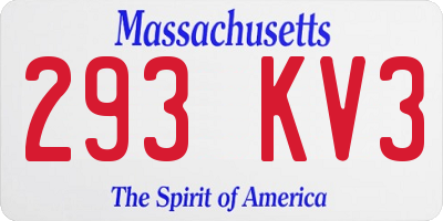 MA license plate 293KV3