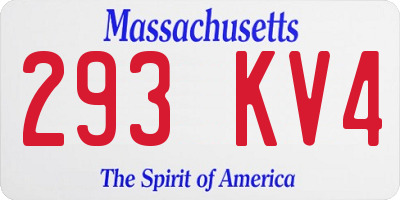 MA license plate 293KV4