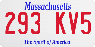 MA license plate 293KV5