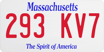 MA license plate 293KV7