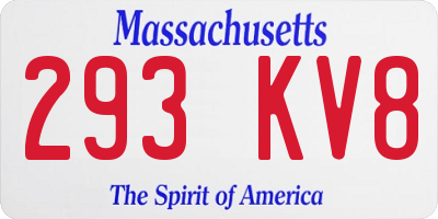 MA license plate 293KV8
