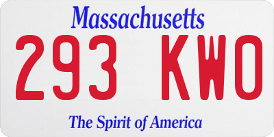 MA license plate 293KW0