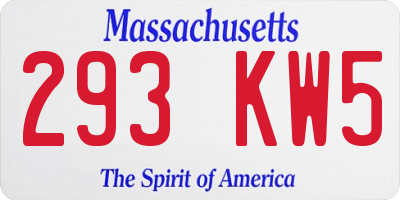 MA license plate 293KW5
