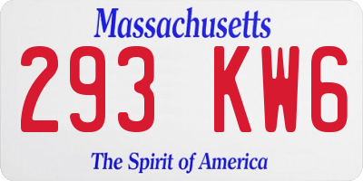 MA license plate 293KW6