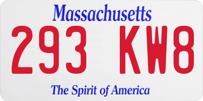 MA license plate 293KW8