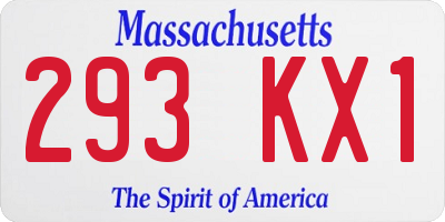 MA license plate 293KX1