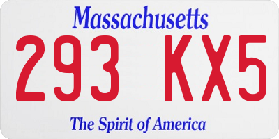 MA license plate 293KX5