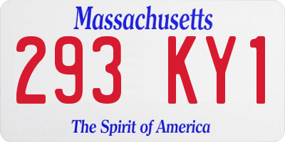 MA license plate 293KY1