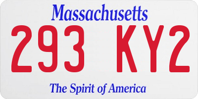 MA license plate 293KY2
